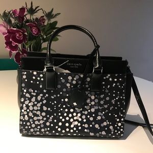 New Kate spade handbag black and white dots